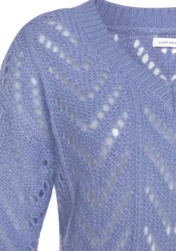Pullover|Vivance Ajourpullover Blau