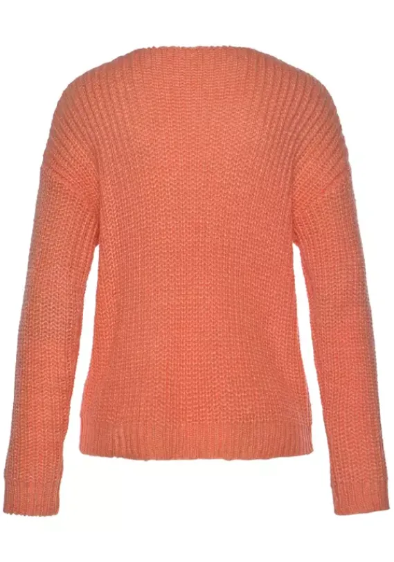 Pullover|LASCANA Ajourpullover Papaya