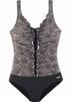 Badeanzuge|LASCANA Badeanzug Braun-Bedruckt