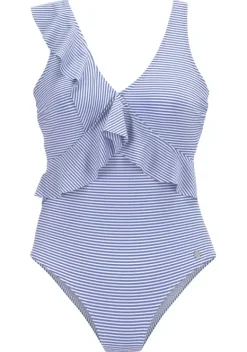 Badeanzuge|LASCANA Badeanzug Gestreift-Blau-Weis