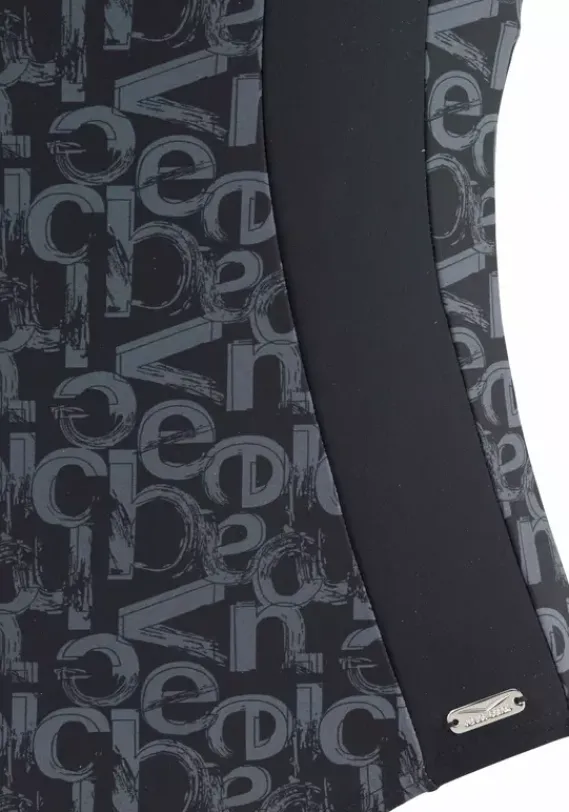 Badeanzuge|Venice Beach Badeanzug"Karibik" Schwarz-Bedruckt