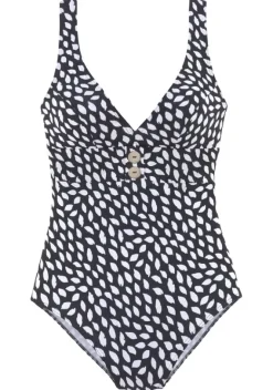 Badeanzuge|Vivance Badeanzug"Konfetti" Scwarz Bedruckt