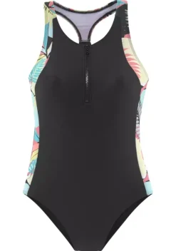 Badeanzuge|LASCANA ACTIVE Badeanzug"Layne" Turkis-Gelb-Bedruckt