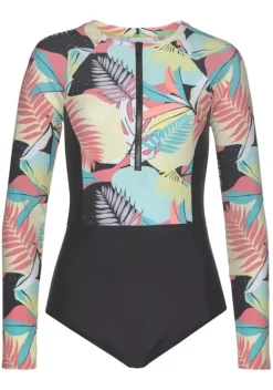 Badeanzuge|LASCANA ACTIVE Badeanzug"Layne" Turkis-Gelb-Bedruckt