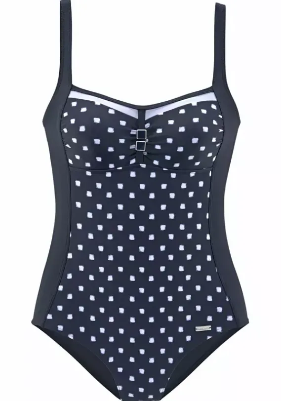 Badeanzuge|LASCANA Badeanzug"Sail" Marine-Weis