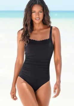 Badeanzuge|LASCANA Badeanzug"Scallop" Schwarz