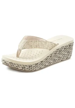 Badeschuhe|Venice Beach Badezehentrenner Beige