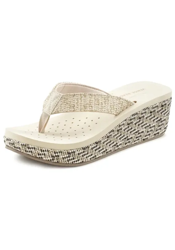 Badeschuhe|Venice Beach Badezehentrenner Beige