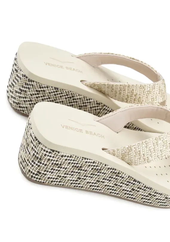 Badeschuhe|Venice Beach Badezehentrenner Beige