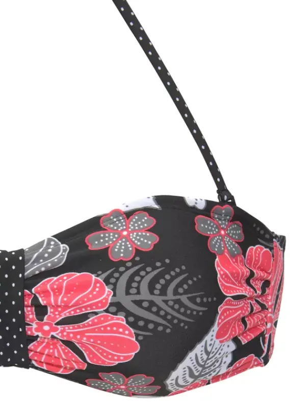 Bikini-Oberteile|Buffalo Bandeau-Bikini-Top"City" Schwarz-Bedruckt