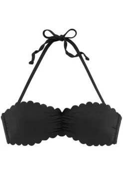 Bikini-Oberteile|LASCANA Bandeau-Bikini-Top"Scallop" Schwarz