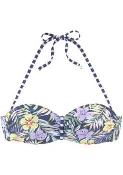 Grose Cups|Venice Beach Bandeau-Bikini-Top"Summer" Marine-Zitrone