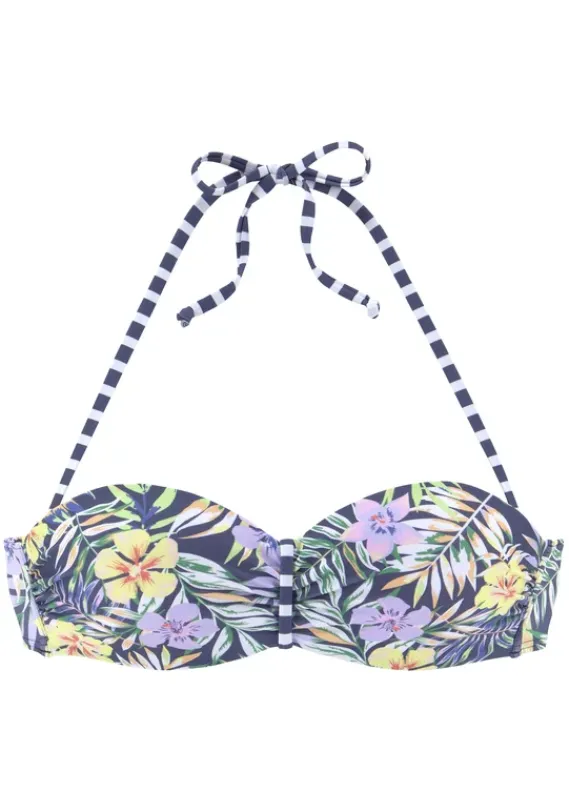 Grose Cups|Venice Beach Bandeau-Bikini-Top"Summer" Marine-Zitrone