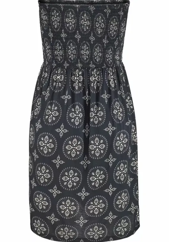 Strandmode|LASCANA Bandeaukleid Schwarz-Beige-Bedruckt