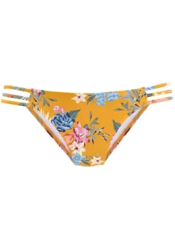 Bikini-Unterteile|Bench. Bikini-Hose"Maui" Gelb-Bedruckt