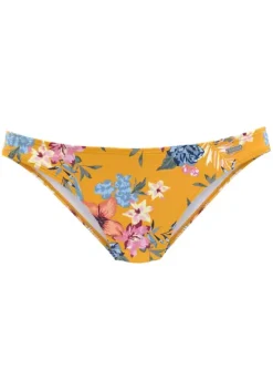 Bikini-Unterteile|Bench. Bikini-Hose"Maui" Gelb-Bedruckt