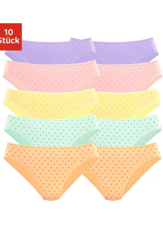 Nachhaltige Dessous & Wasche|petite fleur Bikinislip Lila, Rosa, Gelb, Grun, Orange