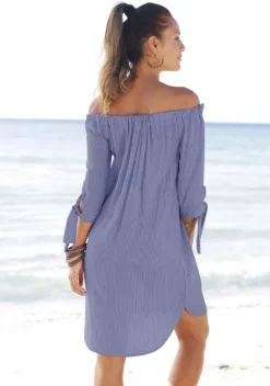 Strandmode|LASCANA Blusenkleid Blau-Weis