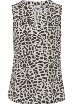Strandmode|LASCANA Blusentop Creme-Schwarz