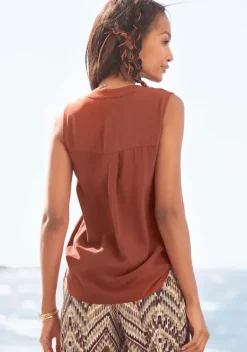 Blusen|LASCANA Blusentop Terrakotta