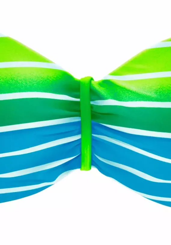 Grose Cups|Venice Beach Bugel-Bandeau-Bikini Turkis-Gestreift