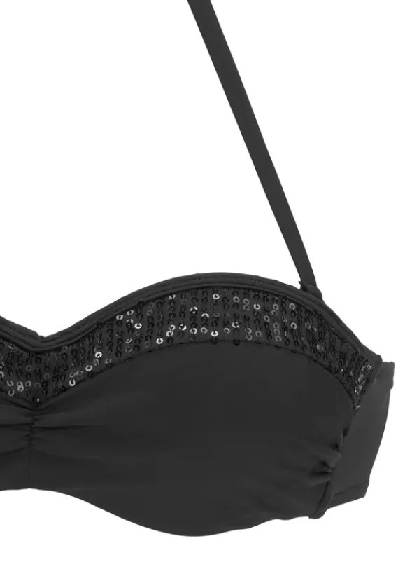 Grose Cups|Bruno Banani Bugel-Bandeau-Bikini"Lilith" Schwarz