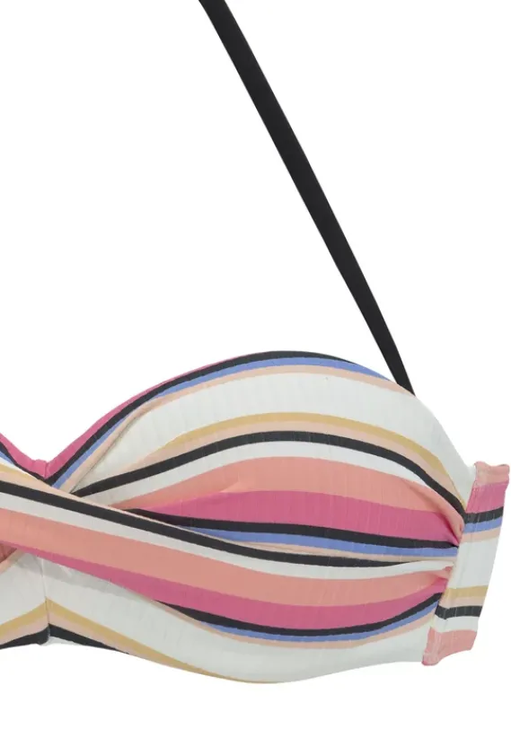 Grose Cups|Venice Beach Bugel-Bandeau-Bikini"Strip" Creme-Rosa