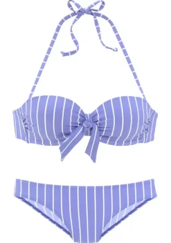 Nachhaltige Bademode|Vivance Bugel-Bandeau-Bikini"Suru" Blau-Creme