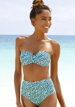 Grose Cups|LASCANA Bugel-Bandeau-Bikini-Top"Mae" Mint-Bedruckt