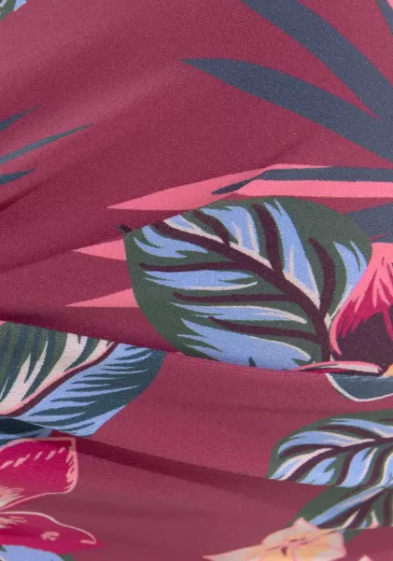 Grose Cups|s.Oliver Bugel-Bandeau-Bikini-Top"Marika" Rostrot-Bedruckt