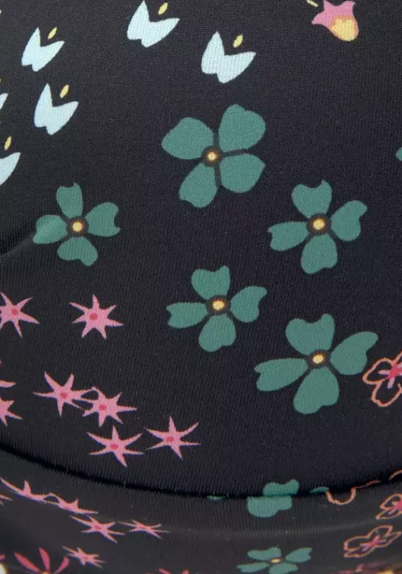 Grose Cups|s.Oliver Bugel-Bandeau-Bikini-Top"Milly" Schwarz-Bedruckt