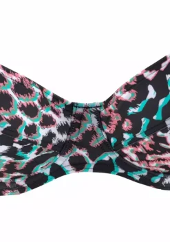 Grose Cups|Venice Beach Bugel-Bikini Schwarz-Bedruckt