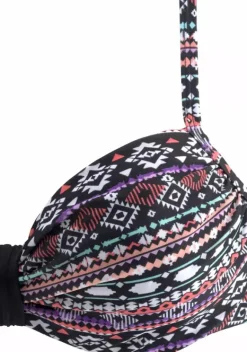 Grose Cups|LASCANA Bugel-Bikini Schwarz-Bunt