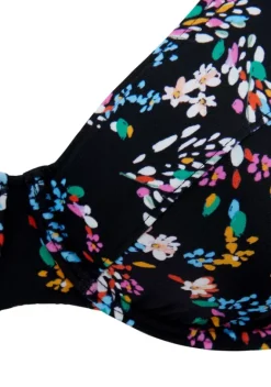 Grose Cups|petite fleur Bugel-Bikini Schwarz-Bedruckt
