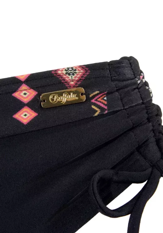 Grose Cups|Buffalo Bugel-Bikini"Inka" Schwarz-Bedruckt