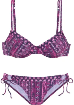 Grose Cups|s.Oliver Bugel-Bikini"Medley" Magenta Bedruckt