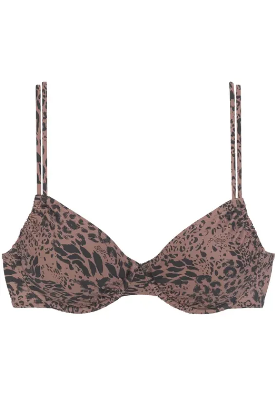 Grose Cups|LASCANA Bugel-Bikini-Top"Asha" Braun-Schwarz