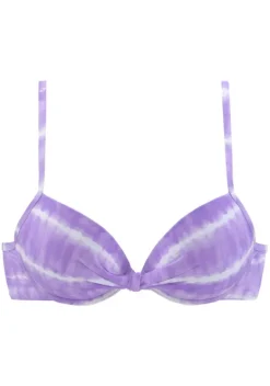 Bikini-Oberteile|s.Oliver Bugel-Bikini-Top"Enja" Lila-Weis