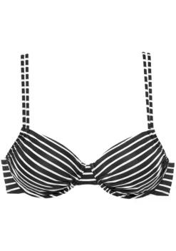 Grose Cups|s.Oliver Bugel-Bikini-Top"Hill" Schwarz-Weis-Gestreift