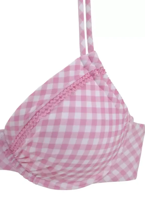 Grose Cups|Buffalo Bugel-Bikini-Top"Karo" Rosa-Kariert