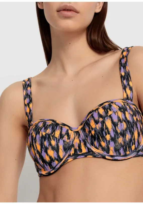 Grose Cups|LSCN by LASCANA Bugel-Bikini-Top"Lavista" Schwarz Bedruckt