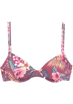 Grose Cups|s.Oliver Bugel-Bikini-Top"Marika" Rostrot-Bedruckt
