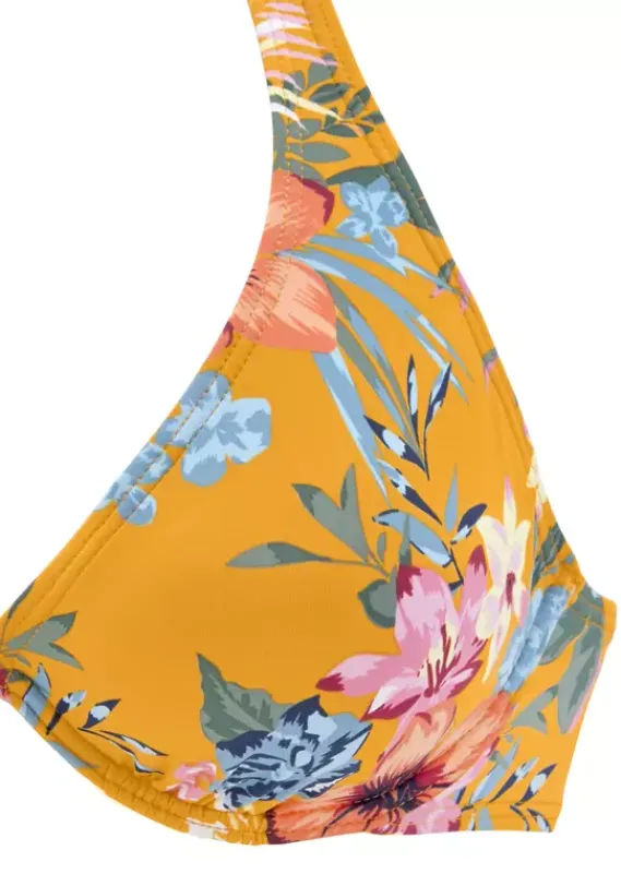 Grose Cups|Bench. Bugel-Bikini-Top"Maui" Gelb-Bedruckt