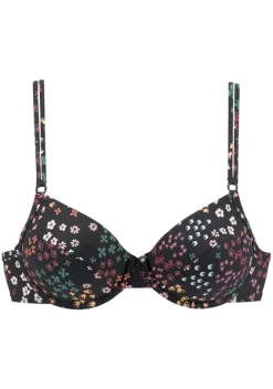 Grose Cups|s.Oliver Bugel-Bikini-Top"Milly" Schwarz-Bedruckt