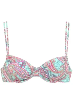 Grose Cups|Venice Beach Bugel-Bikini-Top"Paislee" Mint-Bedruckt