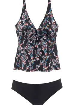 Grose Cups|petite fleur Bugel-Tankini Schwarz-Bedruckt