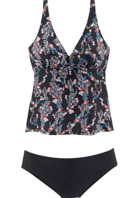 Grose Cups|petite fleur Bugel-Tankini Schwarz-Bedruckt