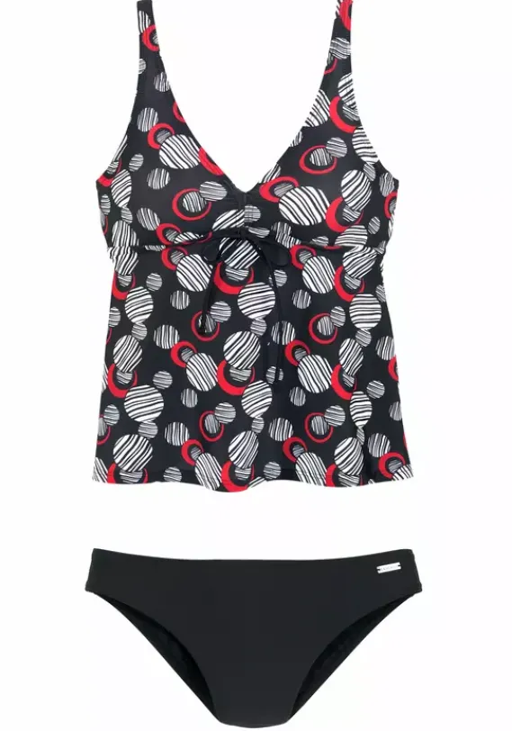 Grose Cups|LASCANA Bugel-Tankini Schwarz-Bedruckt