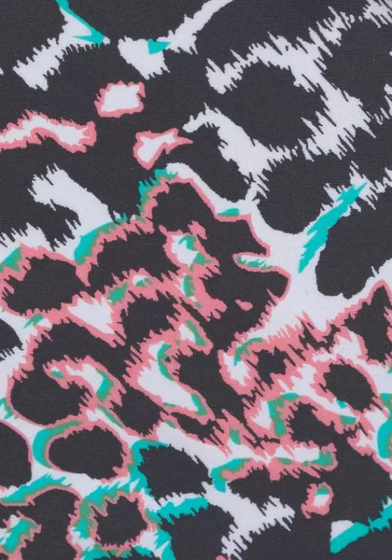 Grose Cups|Venice Beach Bugel-Tankini Schwarz-Bedruckt