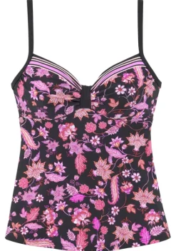 Tankinis|LASCANA Bugel-Tankini-Top"Bohemian" Schwarz-Pink